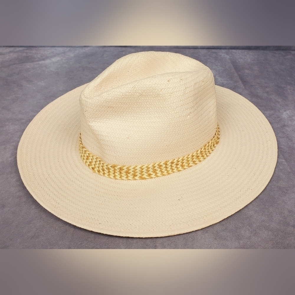 AE American Eagle Outfitters Woven Sun Hat With Colorful Braid String Bow OS